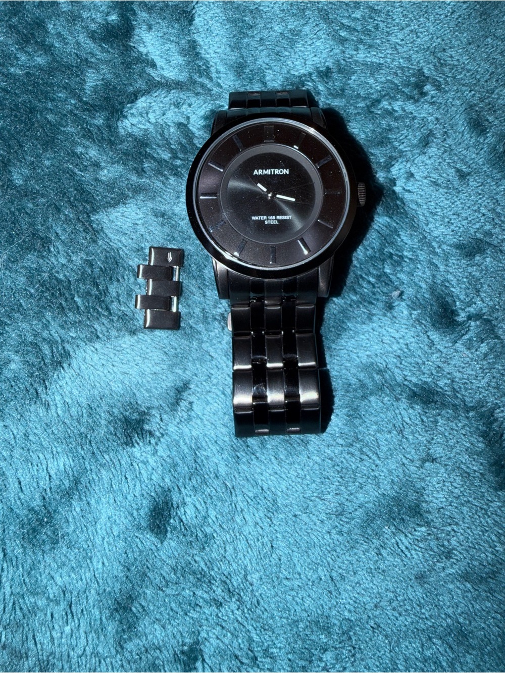 Armitron Men's Black Stainless Steel Link Watch